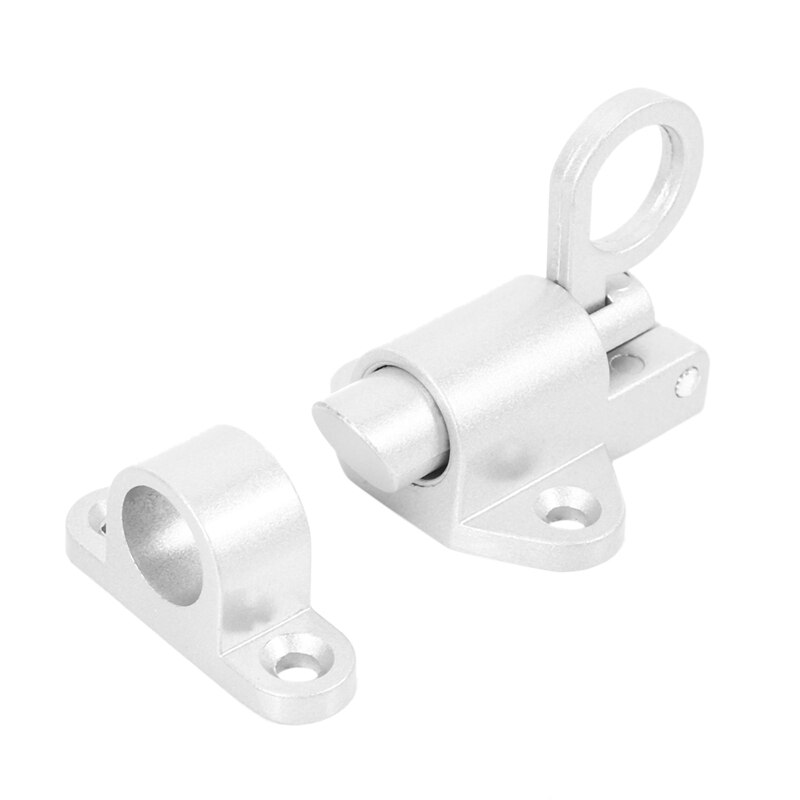 Aluminum Alloy Security Automatic Window Gate Lock Spring Bounce Door Bolt Latch: GRAY