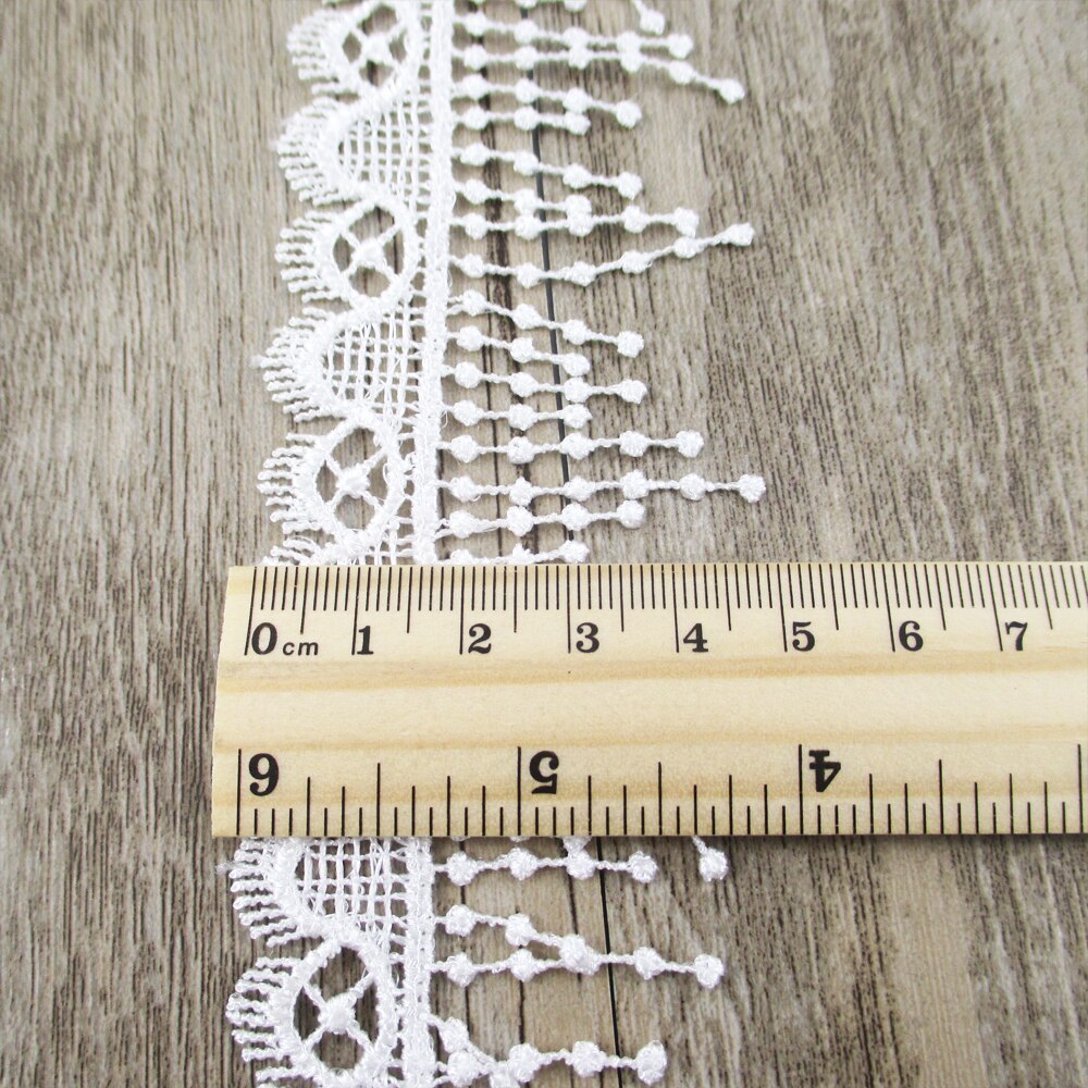 1 Yard Fiber Flower Lace Trim Pearl Embroidery Sewing Fabric Ribbon DIY Garment Accessories for Wrapping,1Yc2452: 1055759001