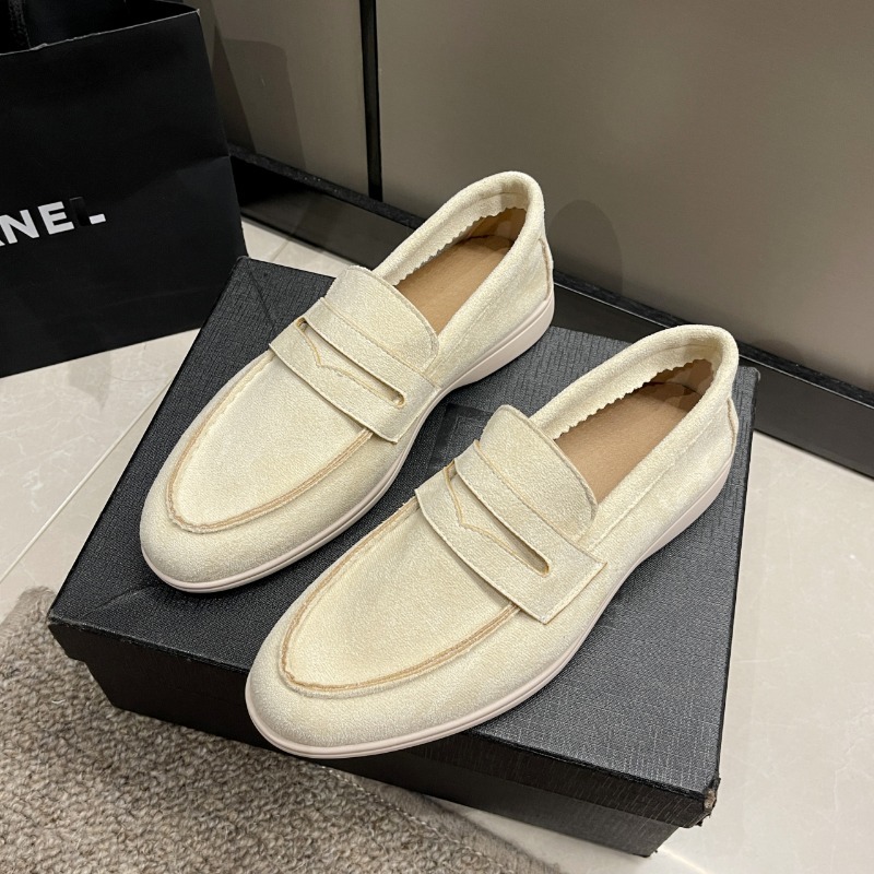 Mocassini da donna primavera Slip on donna Designer scarpe basse stile britannico Retro muli traspiranti comode scarpe piatte 2024: Beige / 41