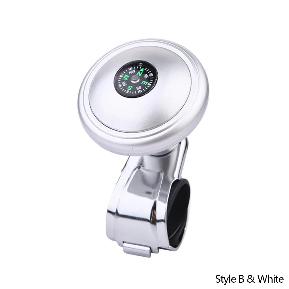 Stuurwiel Spinner Knop Met Kompas Universele 360 Graden Rotatie Metalen Power Handvat Bal Booster Voor Auto Auto Auto Auto: Ivoor