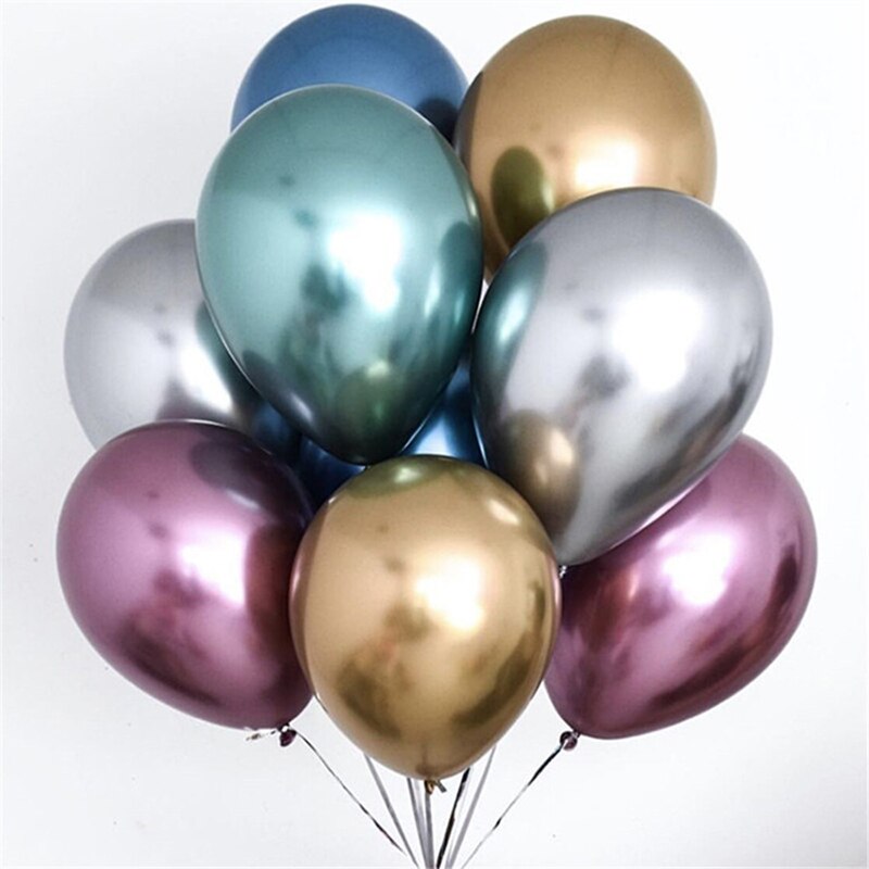 10pc /  parti 12 tommer guld sølv krom mat latex ballon fødselsdagsfest bryllup dekoration oppustelig helium ballon: Blande