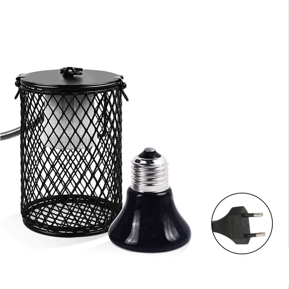 Lamp Ceramic Heating Lamp Heater Reptile Heater Guard Heating Bulb Lamp Enclosure Cage Protector Metal Mesh