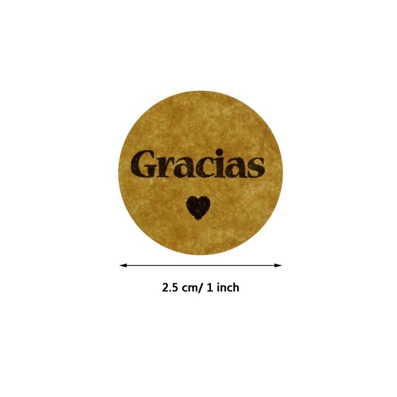 500 kpl kraft gracias espanja kiitostarrat tarrat kirjekuoren paketin sinetti