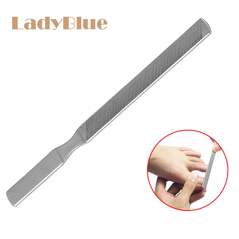 Double Side Stainless Steel Pedicure Toe &finger Care Nail File Buffer Cuticle Pusher Manicure Pedicure Tool