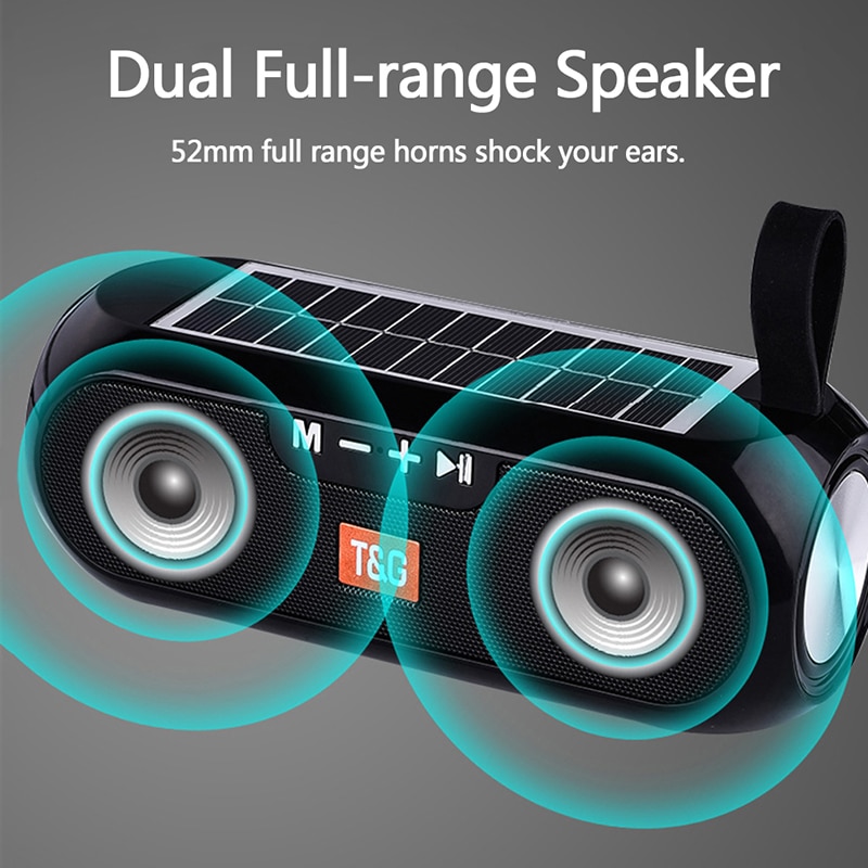 Bluetooth Speaker Draagbare Kolom Draadloze Stereo Muziek Box Solar Power Bank MP3 Luidspreker Outdoor Waterdichte Luidspreker