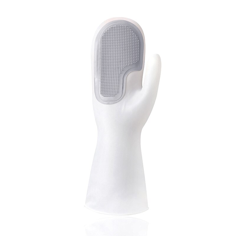 1/2PCS Dishwashing Cleaning Gloves Magic Silicone Rubber Dish Washing Glove for Household Scrubber Kitchen Cleaning Scrub Gloves: 1PC Gray