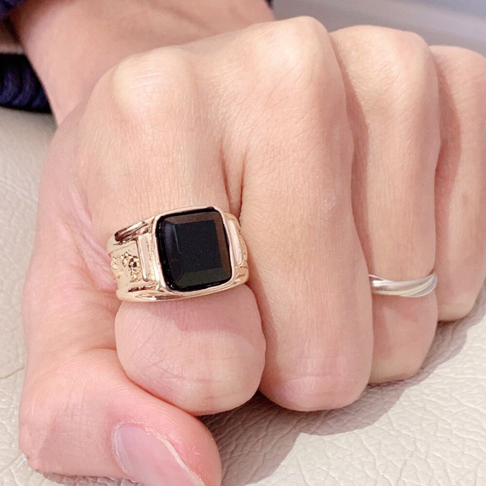 Shengmei Vintage CZ Zirkonium Stone Lichtmetalen Ring voor Mannen Mode Punk Stijl Man Ringen Bijoux mannen Sieraden