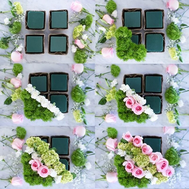 10 Stuks Bloemen Schuim Blok Diy Bloem Verpakking Groen Piepschuim Bricks Modder Kunstmatige Bloem Houder Bruiloft Tuin Home Decoratie