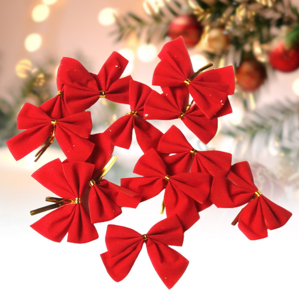 12 stuks slingers voor een klein feestje met kerstversiering, rode stoffen hangende ornamenten, herbruikbaar