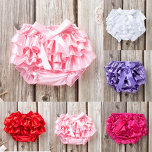 Baby Girls Boys Clothes Shirt Autumn Toddler Baby Infant Girl Bowknot Ruffle Bloomer Nappy Underwear Panty Diaper free ship