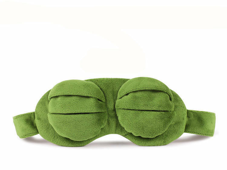Travel Sleep Eye Mask 3D Sad Frog Padded Shade Cover Sleeping Blindfold Rest Fun