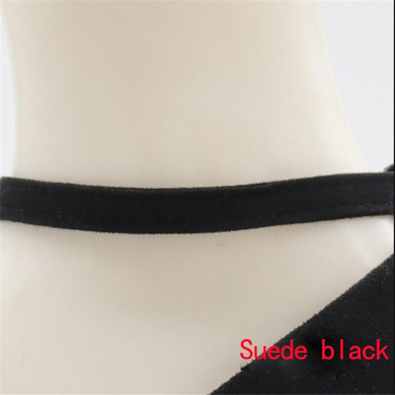 1 paio di lacci regolabili alla moda per tacchi alti cintura per scarpe caviglia che tiene le donne allentate fascio antiscivolo lacci cinturini cinturino: Suede nero