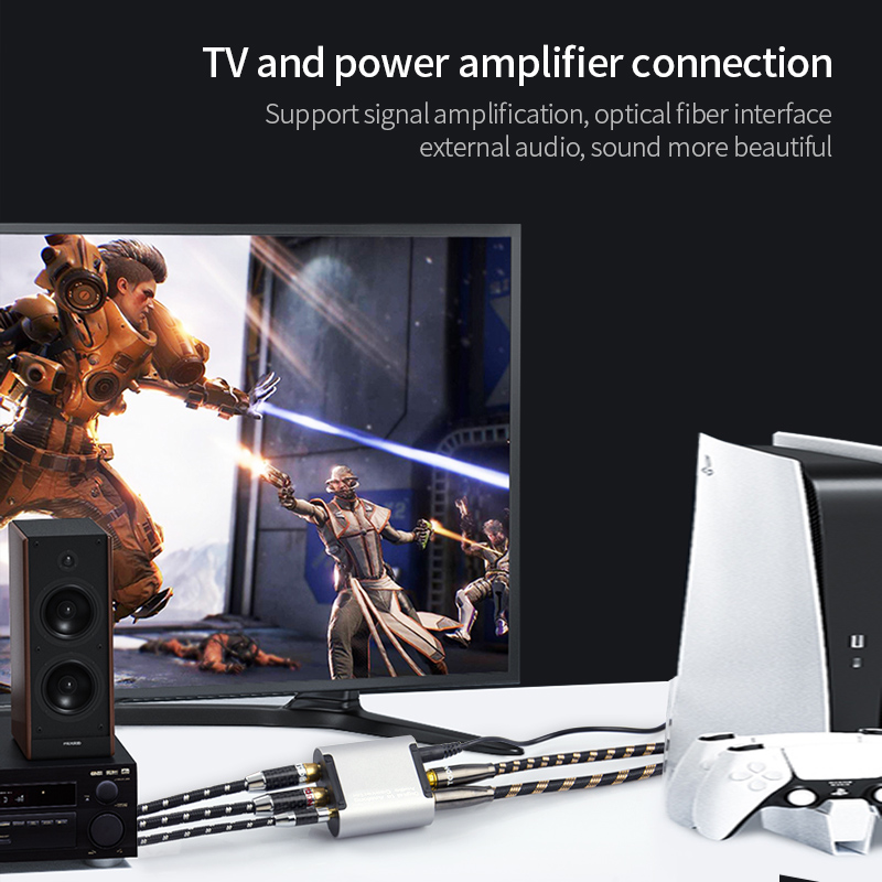 TODN konwerter Audio cyfrowy analogowy, wzmacniacz óptico RCA koncentryczny a L/R, adaptador