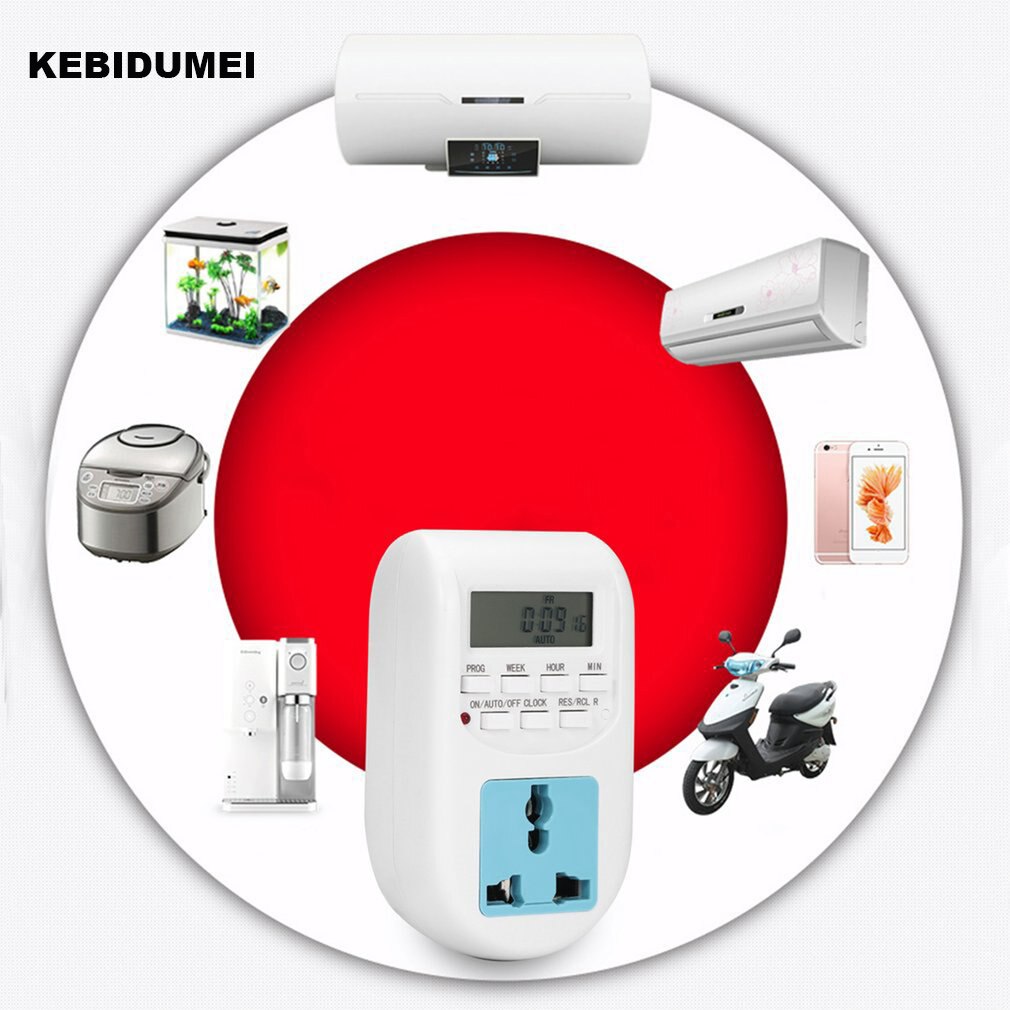 KEBIDUMEI EU Plug Switch Smart Digital Timer Energy Saving Timer Programmable Electronic Timer Socket Switch Kitchen Switch