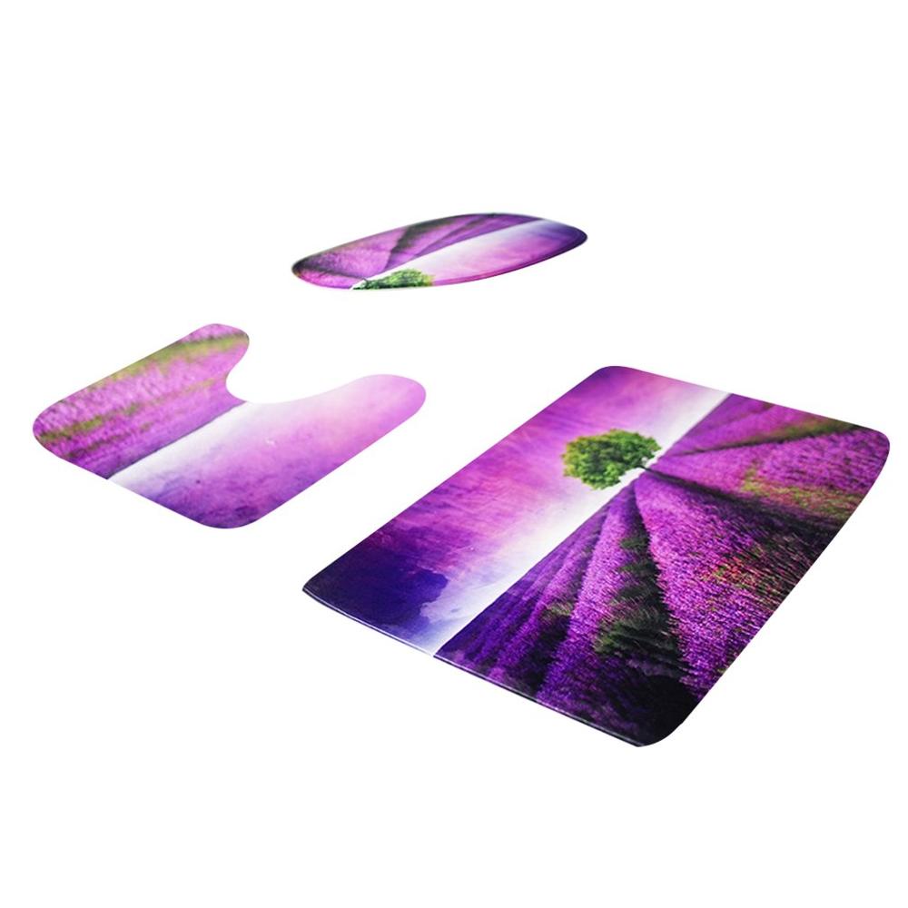 3 stuks/set badmatten badkamer toilet deksel afdekking sets antislip flanel keuken badmat tapijt toiletmatten onderlegger badkameraccessoires: Stijl 28