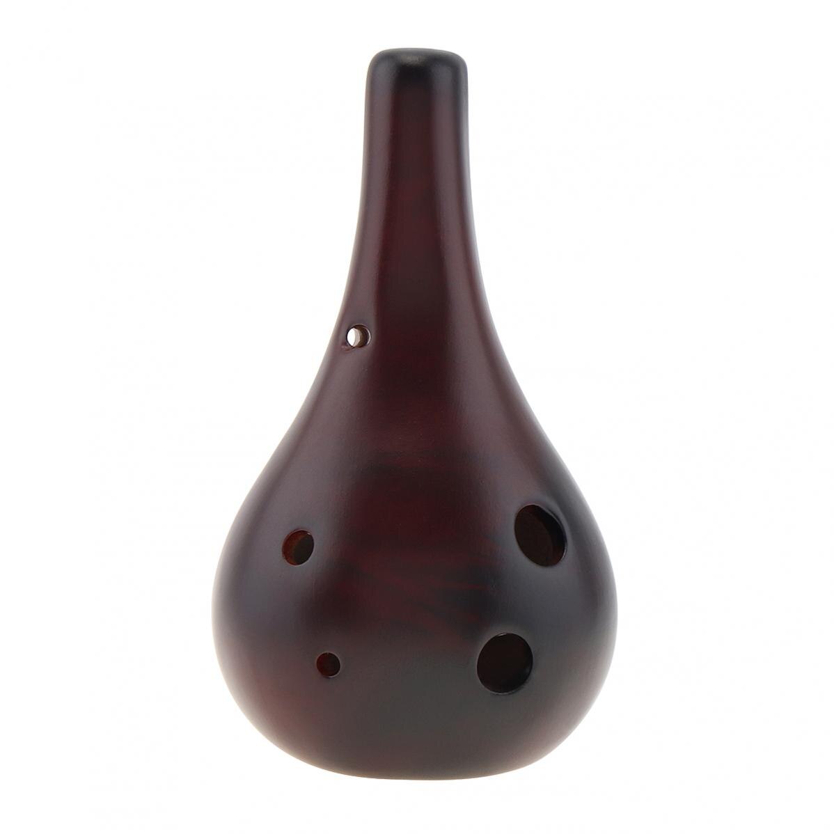 Alto ToneC – Instrument de flûte en céramique, 6 trous, Ocarina, poterie noire, glaçure fumée, pour débutant, avec corde de suspension