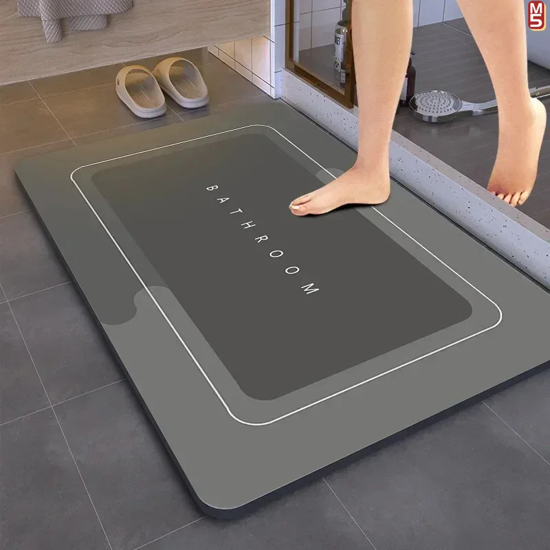 Diatomeeënaarde badmat Rubber Antislip Sneldrogend Superabsorberend Badmat Douchemat - Dunne badmatten voor badkamervloer