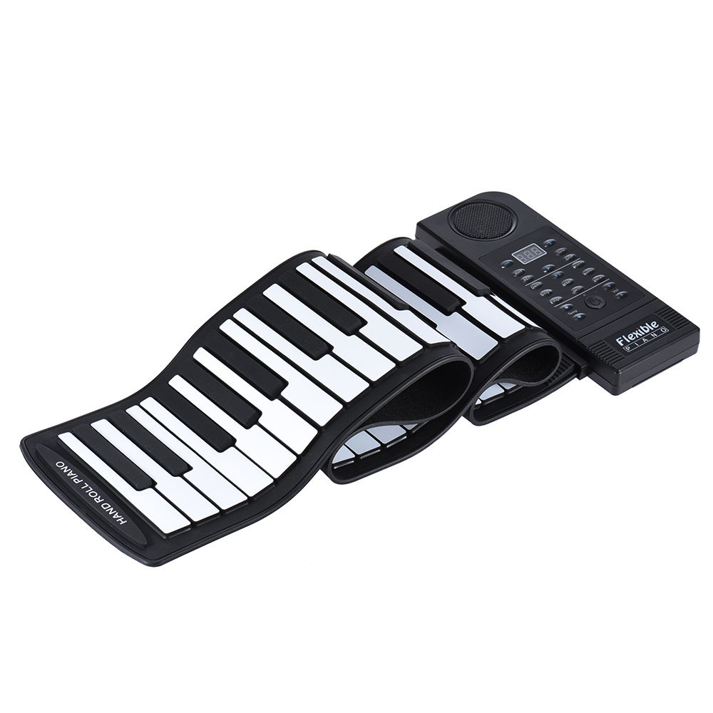 Portable Silicon 61 Keys Roll Up Piano Electronic MIDI Keyboard with Built-in Loud Speaker