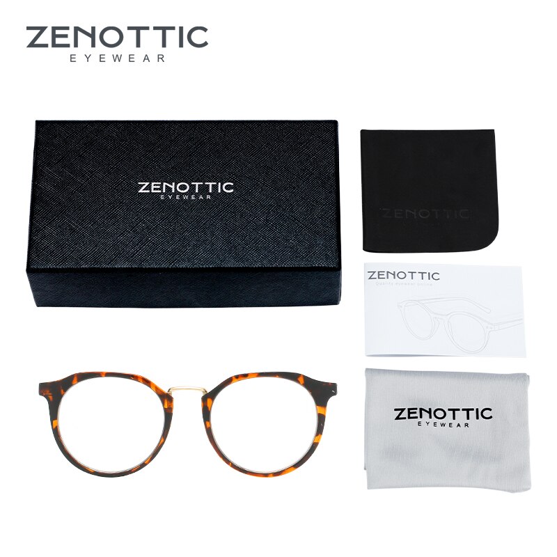 ZENOTTIC Anti Blue Ray Radiation Computer Glasses Optical Blue Light Blocking Lens For Women Men Round Goggles Spectacle Frame