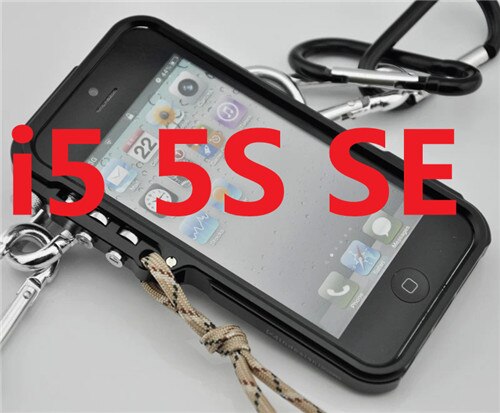 De lujo de gatillo de parachoques de Metal funda para iPhone 6x6 S 6 6 S 7 7 Plus 5 5S SE 4 4S de aluminio funda para el iPhone 7 caso: Black for I5 5S SE