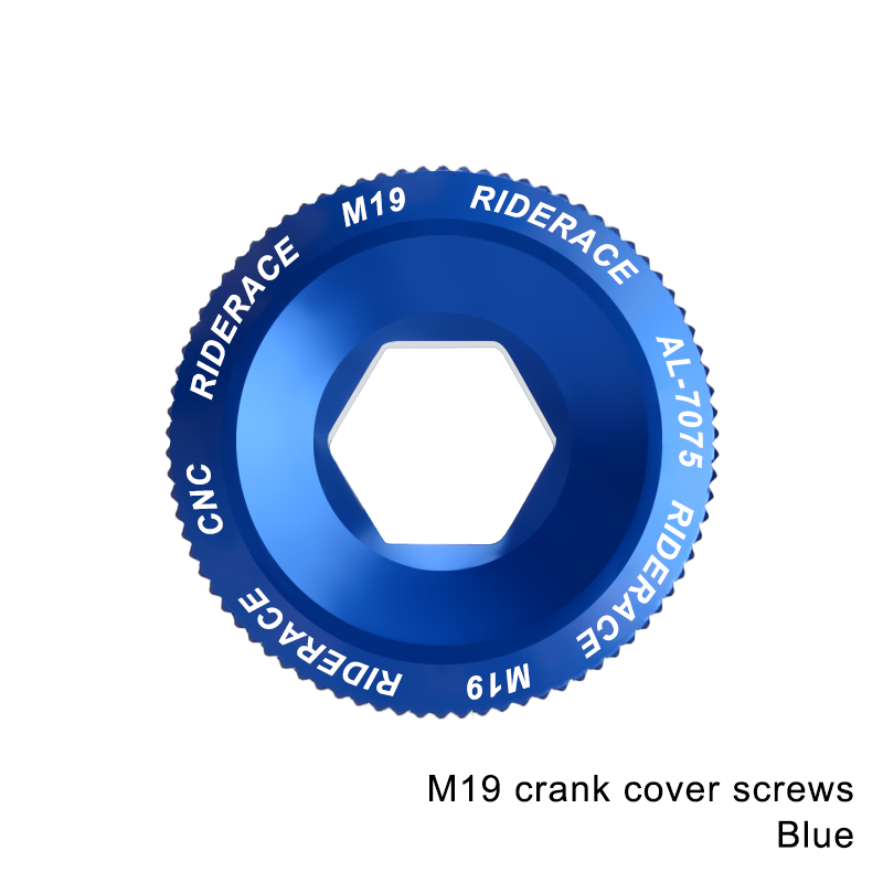Boulon de fixation de bras de manivelle de vélo, écrou de pédalier en alliage d'aluminium, couvercle de manivelle de vélo vtt, bouchon à vis M18 M20 boulon pour capuchon de boulon de manivelle Shimano: BLEU CIEL