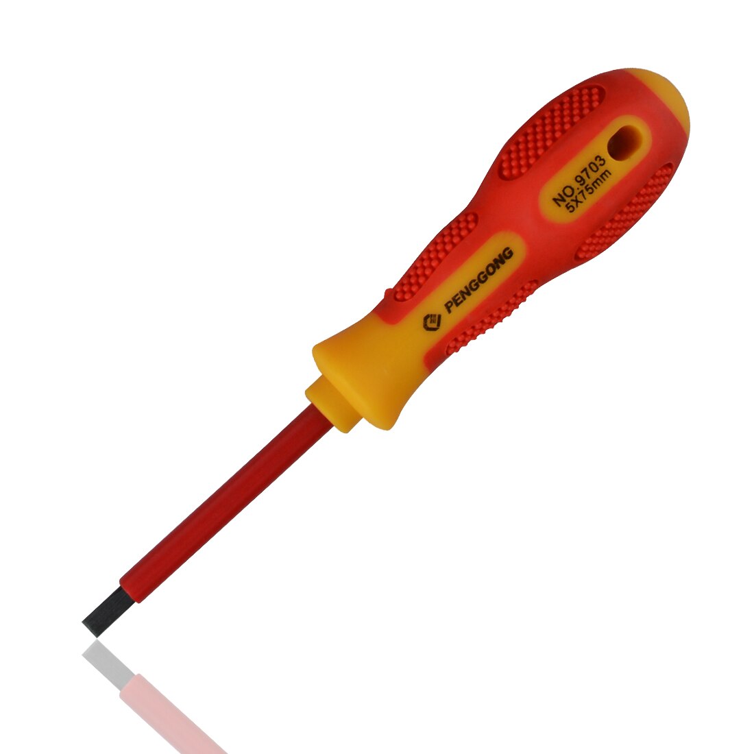 1 stuks geïsoleerde schroevendraaier met spanningsbestendigheid, 1000v precisie magnetische sleufschroevendraaiers voor elektriciens, handgereedschapset