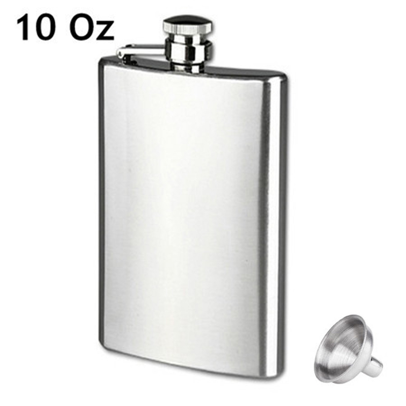 Petaca personalizada de acero inoxidable con embudo para licor Whisky vino 4 5 5 5 6 6 7 8 9 10 18 OZ al aire libre frascos de bolsillo portátil botella de Alcohol: 10 OZ