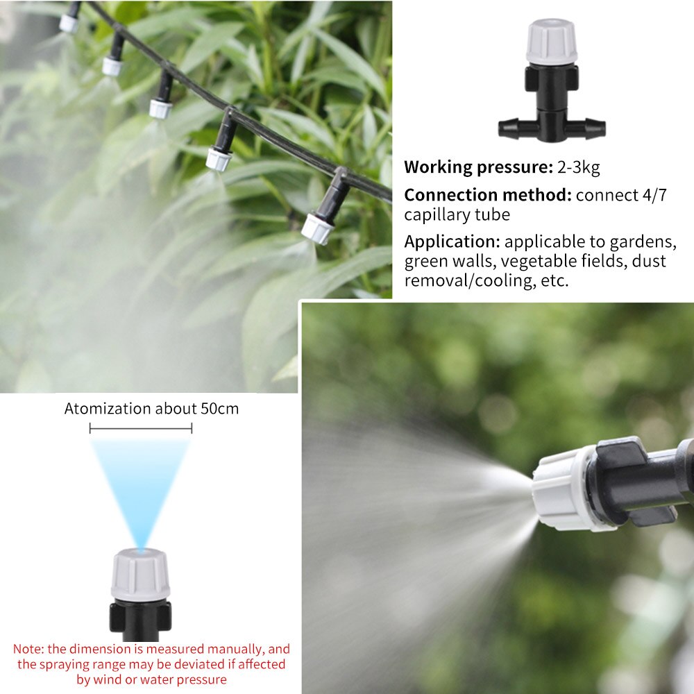Sommer udendørs dug kølesystem kit til drivhus have terrasse planter gør det selv vanding vanding kit 5m/20m sprøjteslange