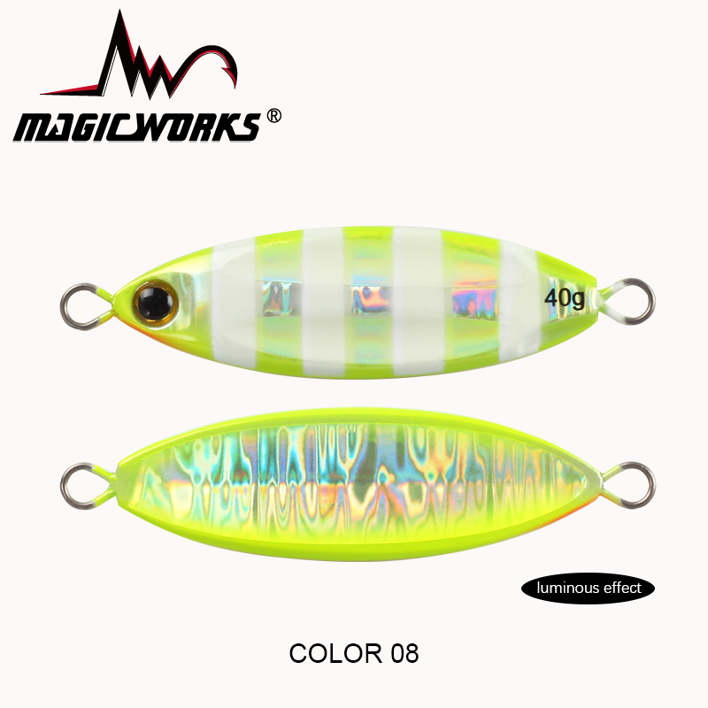 Señuelo de pesca con plantilla lenta ovalada, trabajo mágico, cuchara de 28g/40g/60g, aparejos de pesca con cebo Artificial de Metal para orilla de agua salada: 120 mm / Verde claro