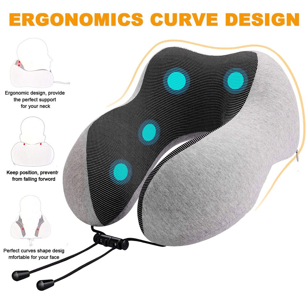 U Shaped Memory Foam Neck Pillows Soft Travel Pillow Neck Cervical Airplane Pillow 30*28*14CM Cervical Travel Healthcare Bedding