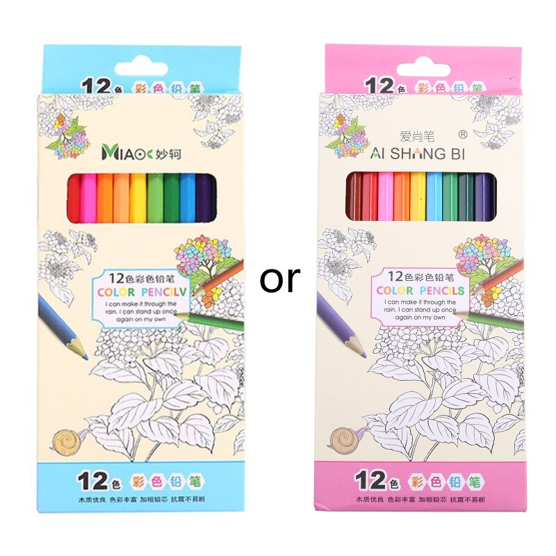 Lápices de colores de madera Natural para dibujo, suministros de bocetos para artista, oficina y escuela, 12/24 unidades: 2