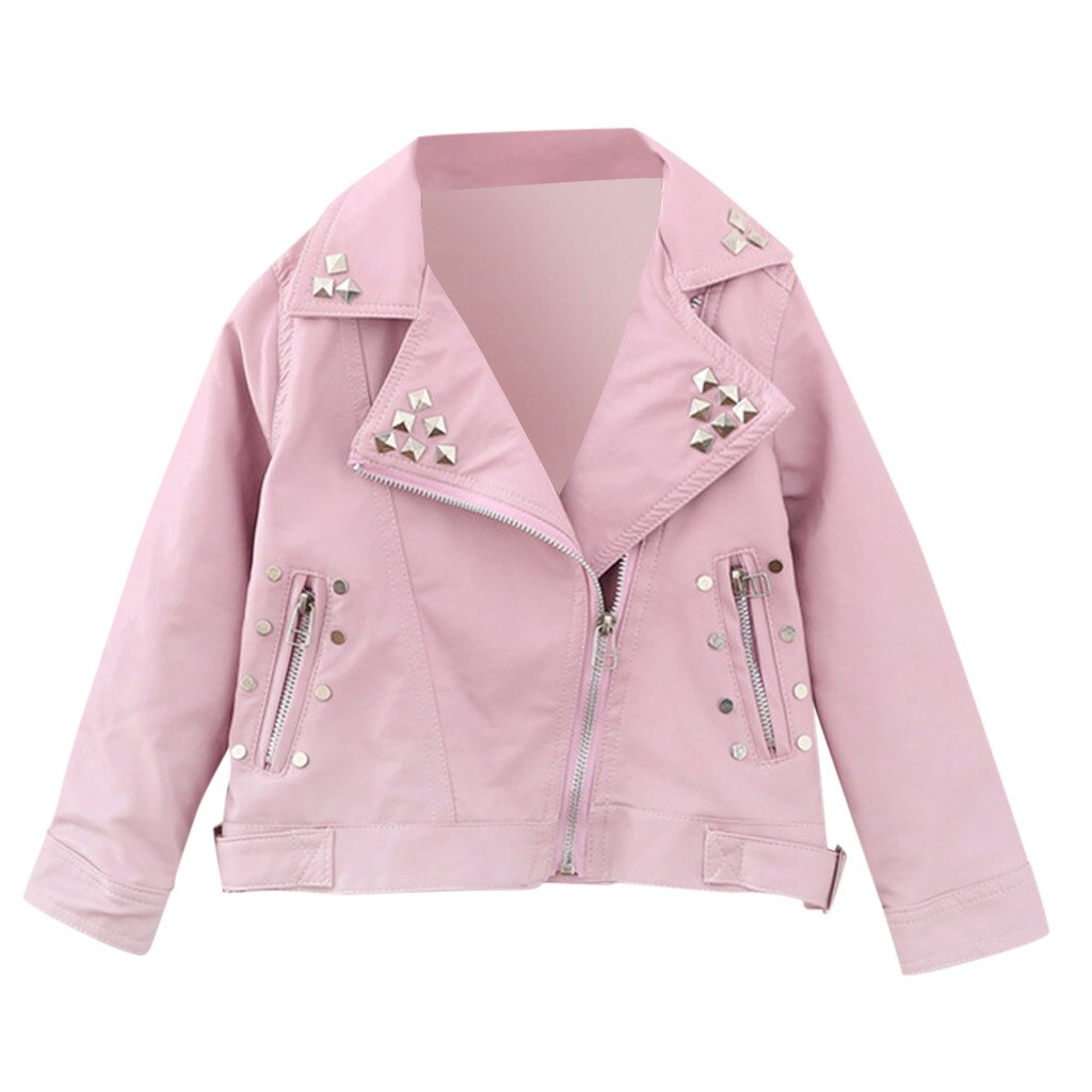 Peuter Baby Meisjes Jongens Lange Mouwen Solid Uitloper Lederen Jas Jas Kleding Mode Unisex Rits Meisjes Jassen Winter