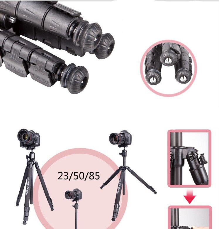 WEIFENG WF-6662A Fancier FT-6662A Tripod with Ball head Camera Photo DV telescope Tripod