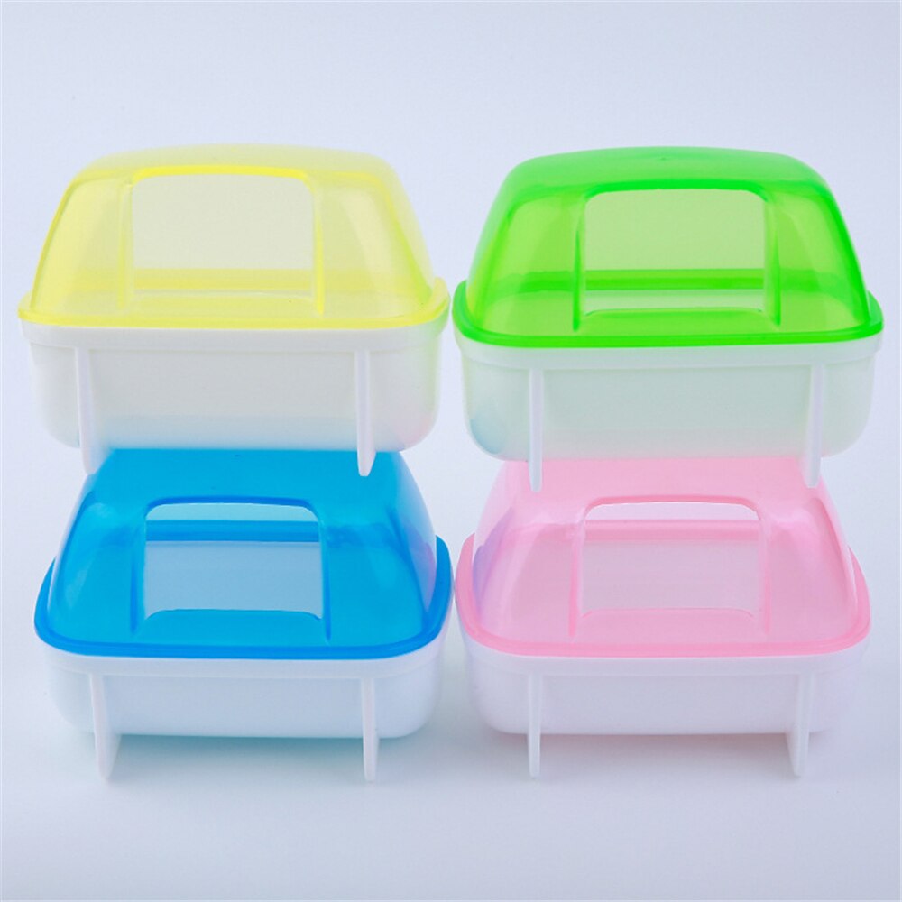 Hamster Bath Room Plastic Chinchilla Bathing Cage House Toilet Bath Salt Body Washing for Squirrel Baby Rabbit Litter Box