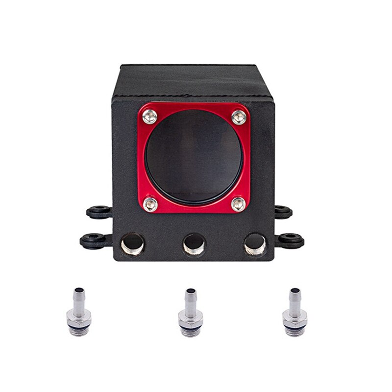 60mm External Fuel Pump Tank Racing Black Billet Aluminium Oil Catch Can Single Fuel Surge Tank