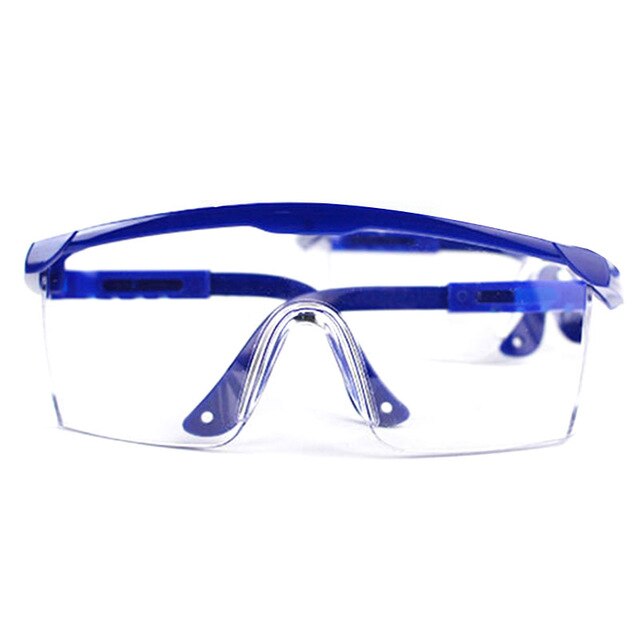 Ce certified anti-fog goggles telescopic safety protection goggles windproof dust proof impact proof splash proof goggles: Blue spectacle frame