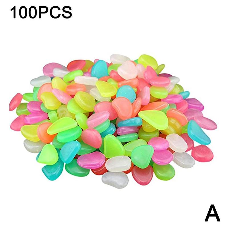 50pcs/100pcs Luminous Stone Walkway Rock Garden Patio Lawn Yard Stone Decoration Garden Craft Aquarium Fishtank Pebbles Decor: 100 pcs
