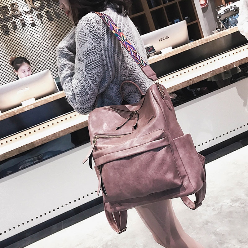 Retro grote rugzak voor dames pu leren rugzak dames knapzak reisrugzakken schouder schooltassen mochila rugzak