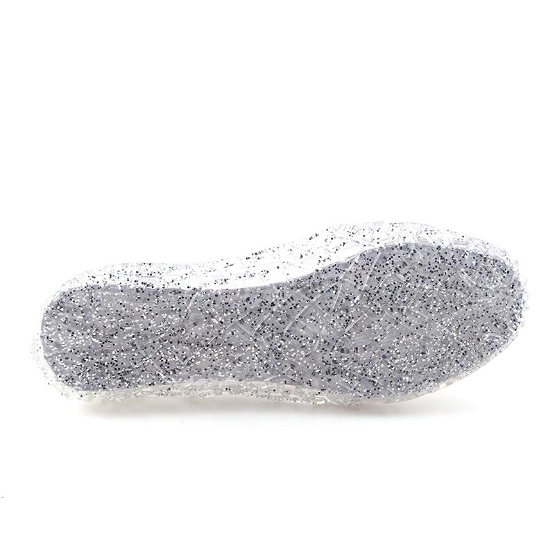 Chaussures de gelée claires femmes sandales de gelée d'été chaussures en plastique femme maille plat évider fille Sandalias Sapatos