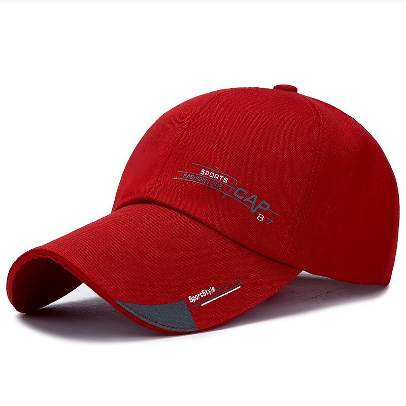 Men Women Summer Baseball Cap Quick Drying Hats Unisex Breathable Sport Pure Color Snapback Hat bone baseball hat: Red2