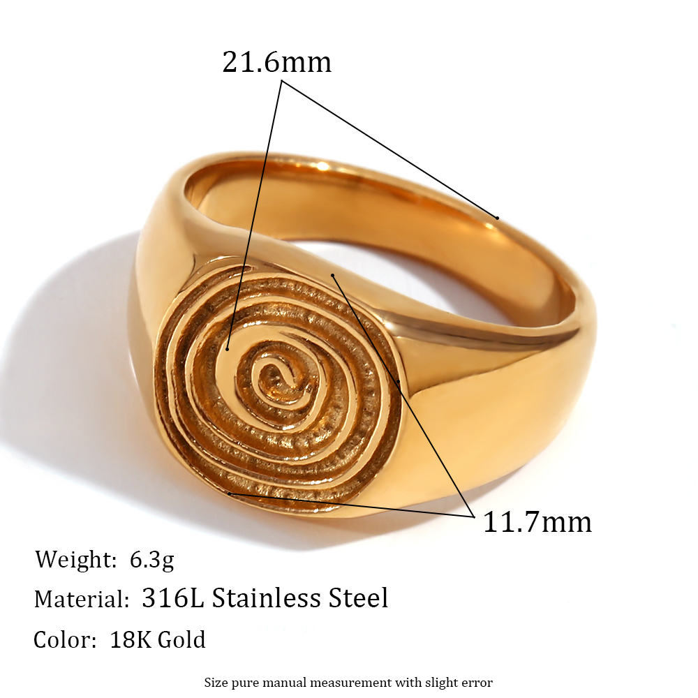 E. b. schöne Finger abdruck Ring Dichtung sring lustige wasserdichte Anlauf frei 18 Karat vergoldeten Schmuck 316l Edelstahl Dekoration: 8 / Weiß