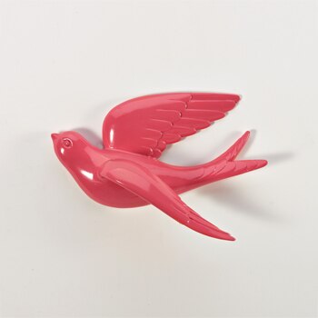 Muurstickers Swallow Home Decor Woonkamer Slaapkamer 3d Muurstickers Decoraties Ornamenten Hars Vogel Beeldje Standbeeld Op Muur: Red Small 1
