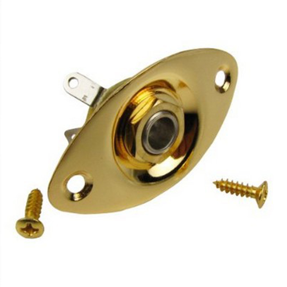 Set kitara jack levy 1/4 '' tuloliitäntä kromi soikea sopii eri kitara iso -britannia: Kulta-