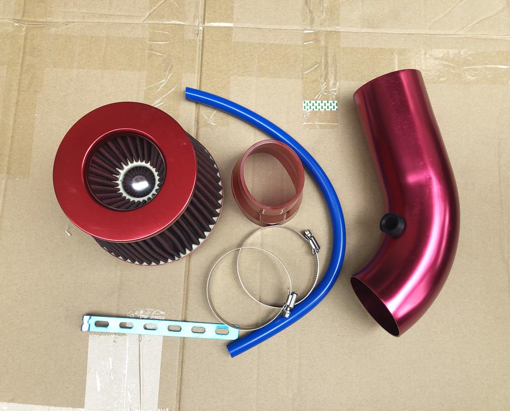 76mm 3" Universal Car Cold Air Intake Filter Aluminum Induction Hose Pipe Kit