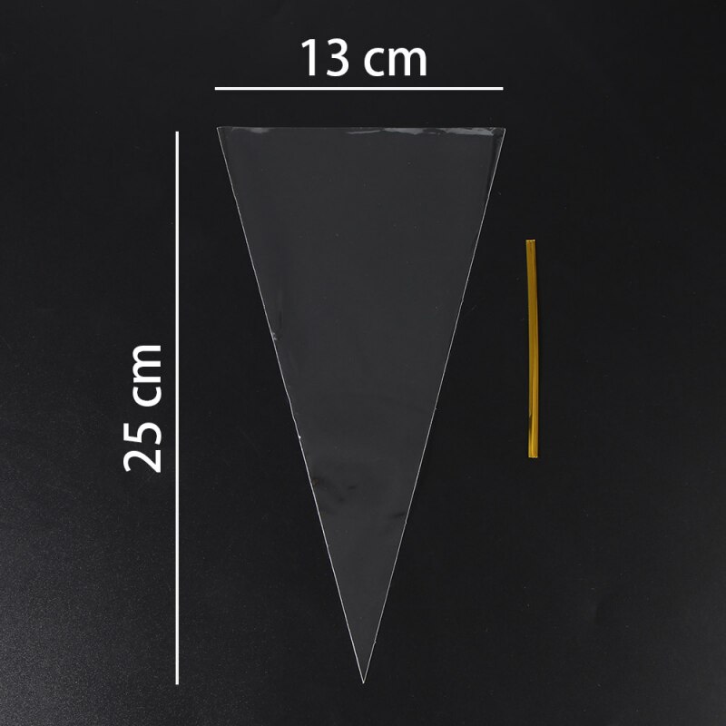 100pcs Triangle Candy Bag Self-adhesive Cookie Bag Valentine's Day Bag Children's Day Year Party Candy Food Packag