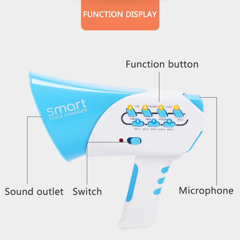 Mini horn sjove børnelegetøj 7 forskellige stemmer smart voice changer højttaler børn uddannelse klingende legetøj stemme skiftende horn