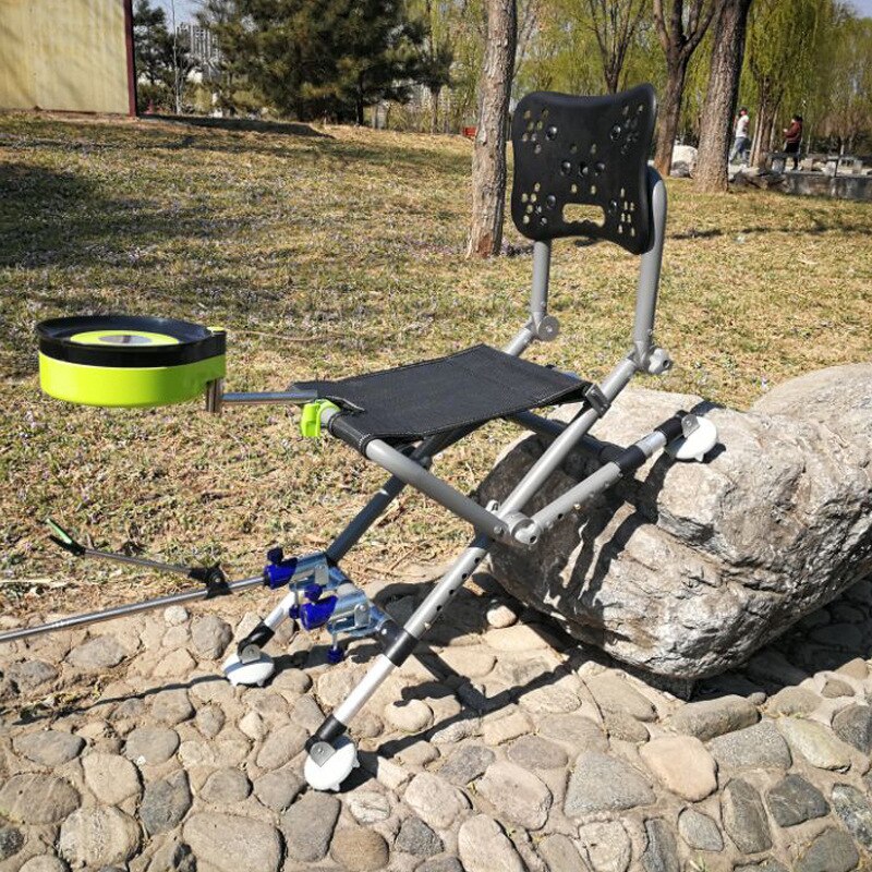 Fishing Chair outdoor multifunctional foldable fishing chair adjustable backrest four-leg adjustable aluminum alloy chair