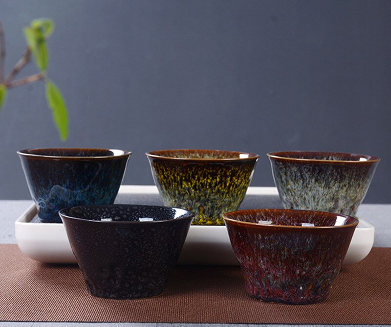 Taza de té verde puer, taza de té de cerámica con cambio de horno, taza de té para el hogar, oficina, accesorios de decoración del hogar