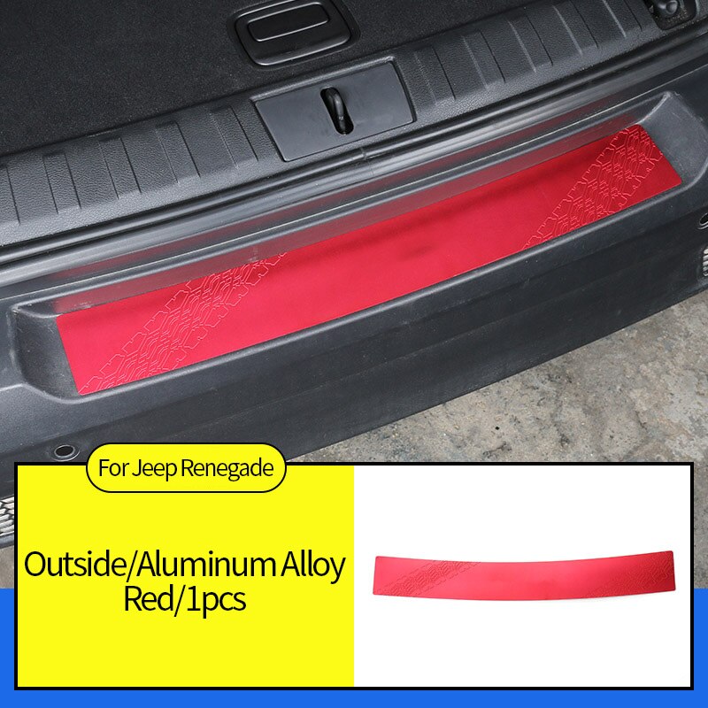 Piastra di protezione per baule auto per jeep rinnegato pedale in acciaio inossidabile accessori decorativi resistenti allo sporco antigraffio: rosso 1pezzi