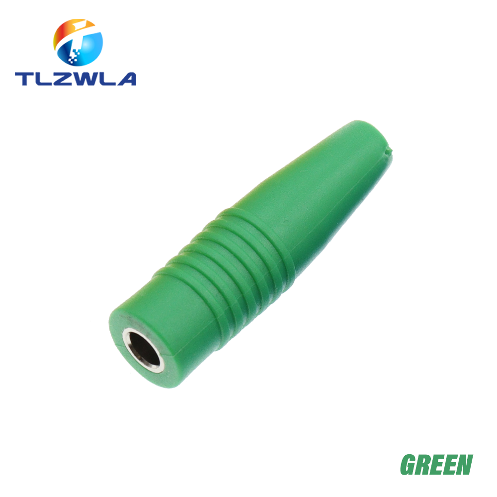 Connecteur à souder en laiton, fiche banane femelle isolée de 4mm, 5 pièces: green